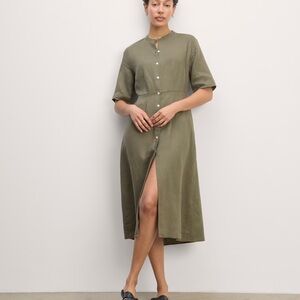 Everlane Frolic Linen Dress NWT - Olive - Size 6